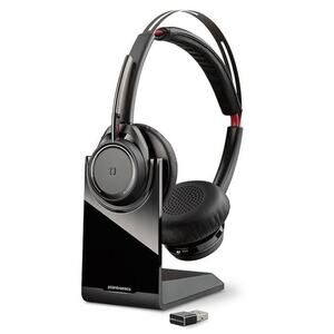 NIB Plantronics Voyager Focus UC B825 Bluetooth Headset USB-A Charging Stand